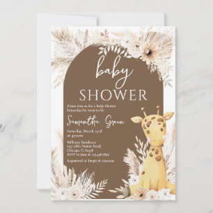 Convite Chá de fraldas Boho Giraffe