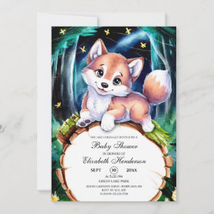 Convite Chá de fraldas Boho Magical Wolf