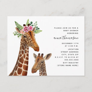 Convite Chá de fraldas Boho Mama + Baby Giraffe