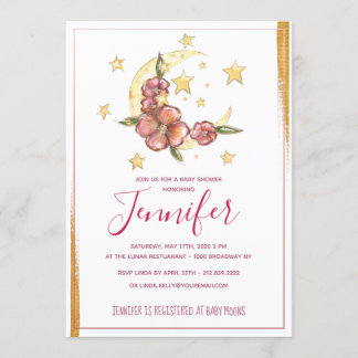 Convite Chá de fraldas Boho Moon