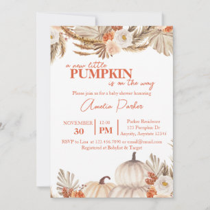 Convite Chá de fraldas Boho Pumpkin