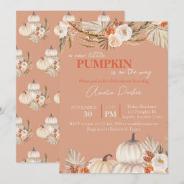 Convite Chá de fraldas Boho Pumpkin