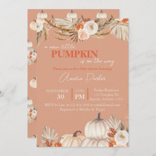 Convite Chá de fraldas Boho Pumpkin
