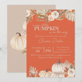 Convite Chá de fraldas Boho Pumpkin
