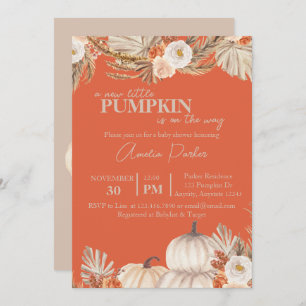Convite Chá de fraldas Boho Pumpkin