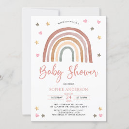 Convite Chá de fraldas Boho Rainbow Boho