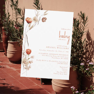 Convite Chá de fraldas Boho Terracotta