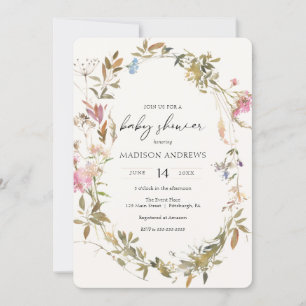 Convite Chá de fraldas Boho Wreath