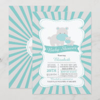 Chá de fraldas Bonito de Meninos Hippo e Mãe