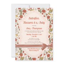 Chá de fraldas | Borboletas e flores poéticas