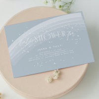 Chá de fraldas Branco do Arco-íris Moderno Azul e 