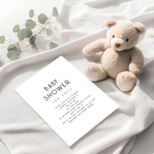 Chá de fraldas branco e preto de texto simples min