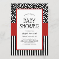 Chá de fraldas Branco e Vermelho