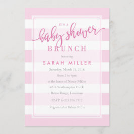 Convite Chá de fraldas Brunch Invitation Stripes Girl