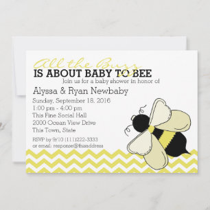Convite Chá de fraldas Bumble Bee Buzz
