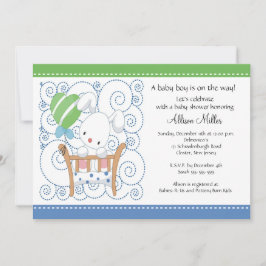 Convite Chá de fraldas Bunny Baby Boy
