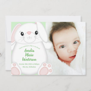Convite Chá de fraldas Bunny Rabbit