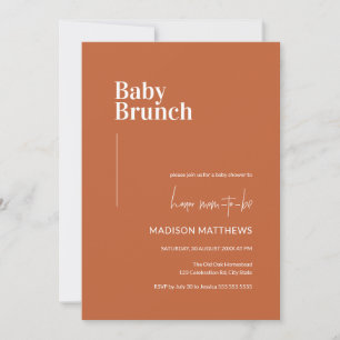 Convite Chá de fraldas Burnt Orange Minimalist Baby Brunc