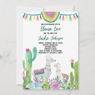 Convite Chá de fraldas Cactus Llama