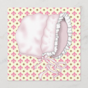 Convite Chá de fraldas Castanho Amarelo Fleur de Lis