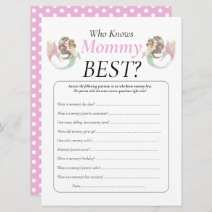 Convite Chá de fraldas Castanho Sereia Mamãe Bebê Sob O Ma