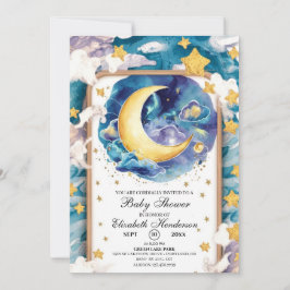 Convite Chá de fraldas Celestial Branco
