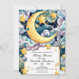 Convite Chá de fraldas Celestial de Pastel Personalizado