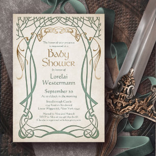 Convite Chá de fraldas Celtic Fantasy