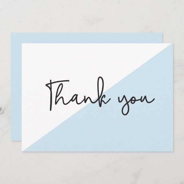 Convite Chá de fraldas Chic de Script Moderno Obrigado (Frente/Verso)