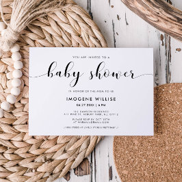 Convite Chá de fraldas chic elegante