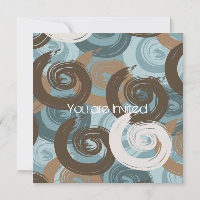 Convite Chá de fraldas Chic Swirls (Frente)