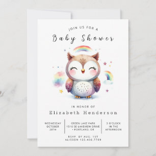 Convite Chá de fraldas Chic Whimsy Owl