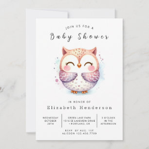 Convite Chá de fraldas Chic Wild Owl