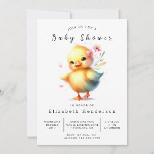 Convite Chá de fraldas Clássico Digital Duck