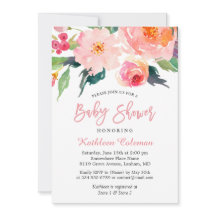 Chá de fraldas Clássico Floral Moderno de Watercol