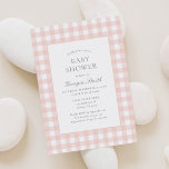 Convite Chá de fraldas Clássico Gingham Girl<br><div class="desc">Convide amigos e família para compartilhar a alegria da sua chegada com este elegante convite de chá de fraldas de gingham rosa.</div>