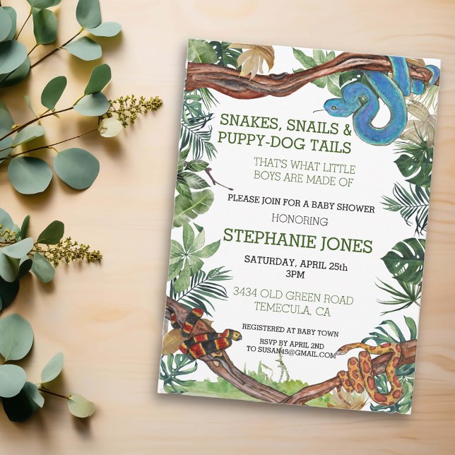 Convite Chá de fraldas cobra (Criador carregado)