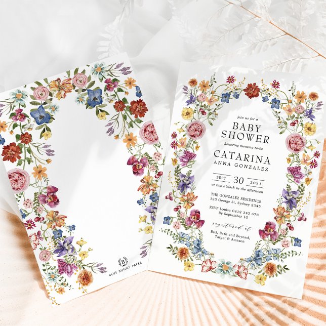 Convite Chá de fraldas Colorida Boho Flowers (Criador carregado)