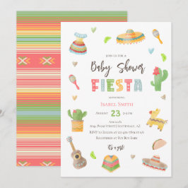 Convite Chá de fraldas Colorida Fiesta Mexicano