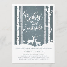 Chá de fraldas convida Baby está frio fora de Deer