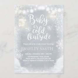 Convite Chá de fraldas convida Baby está frio fora do inve