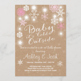 Convite Chá de fraldas convida bebê está frio fora Garota