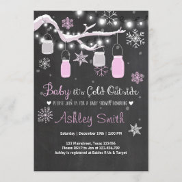 Convite Chá de fraldas convida bebê está frio fora Garota