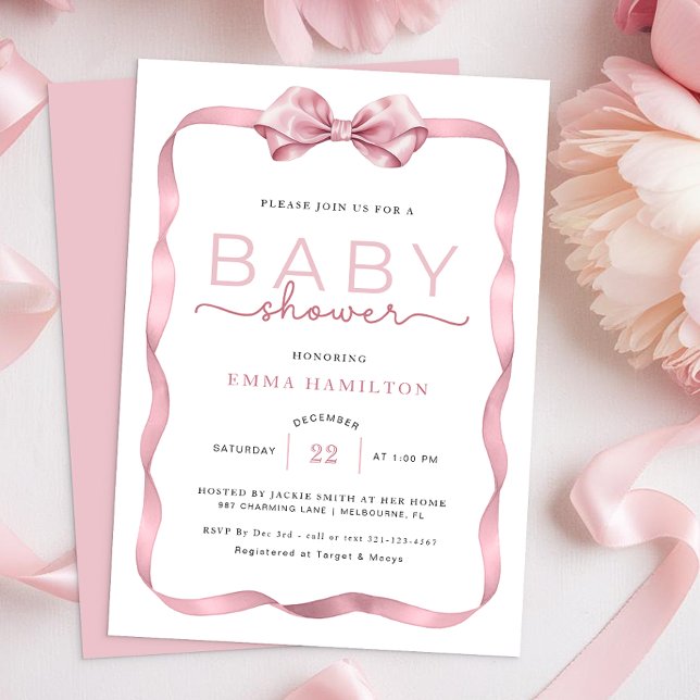 Convite Chá de fraldas Coquette Obrigado Sticker - Elegant (Baby Shower Invitation)