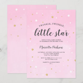 Convite Chá de fraldas cor-de-rosa brilhante