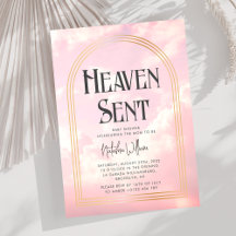 Chá de fraldas Cor-de-Rosa Céu das Nuvens Enviadas