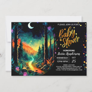Convite Chá de fraldas Cottagecore Boho Woodland