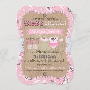 Convite Chá de fraldas Cowgirl Bandanna Tutu