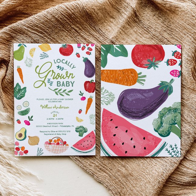 Convite Chá de fraldas crescido localmente (Criador carregado)