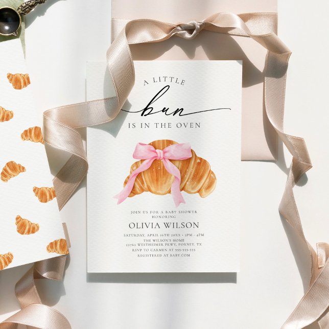 Convite Chá de fraldas croissant Arco rosa (Criador carregado)